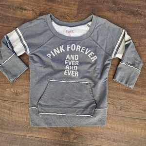 Victoria's Secret Pink rare grey sweatshirt with pink writing Size M #loungewear